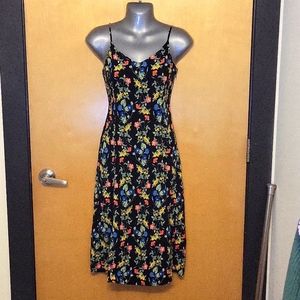 Old navy midi, x-small, black floral